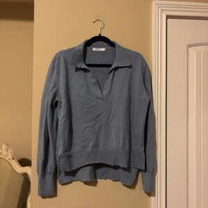 Dusty Blue Collared Sweater